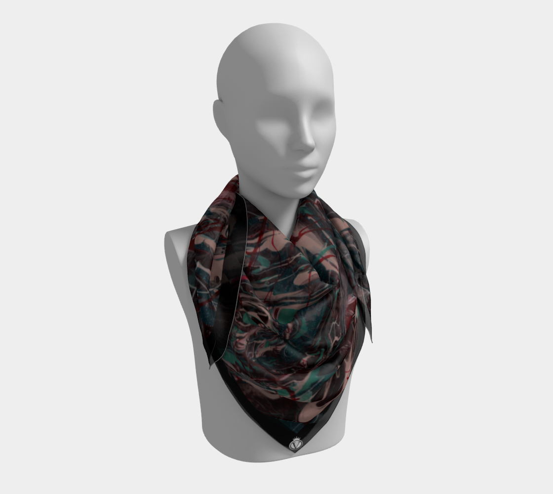 Silk Habotai Scarf - Martian Rains