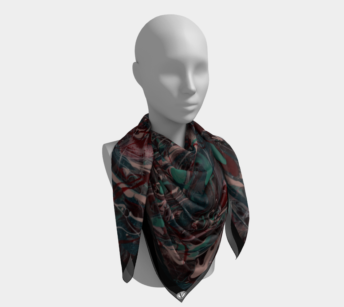 Silk Habotai Scarf - Martian Rains