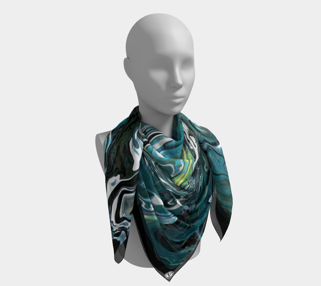 Silk Habotai Scarf - Northern Currents