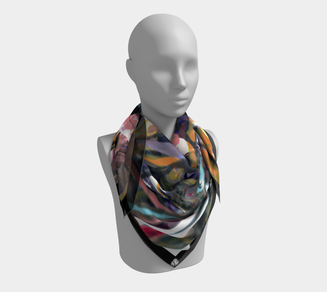 Silk Habotai Scarf - Melting Fields