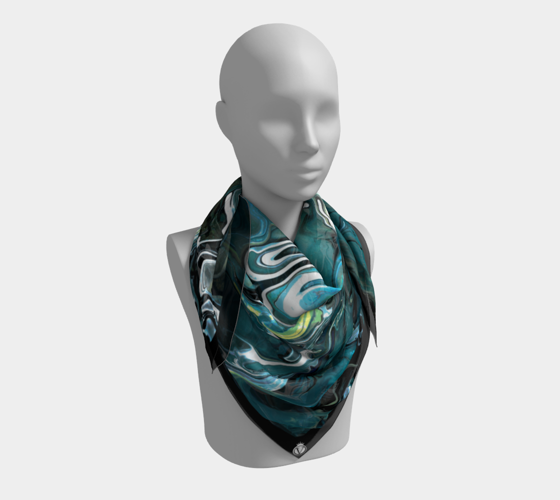 Silk Habotai Scarf - Northern Currents