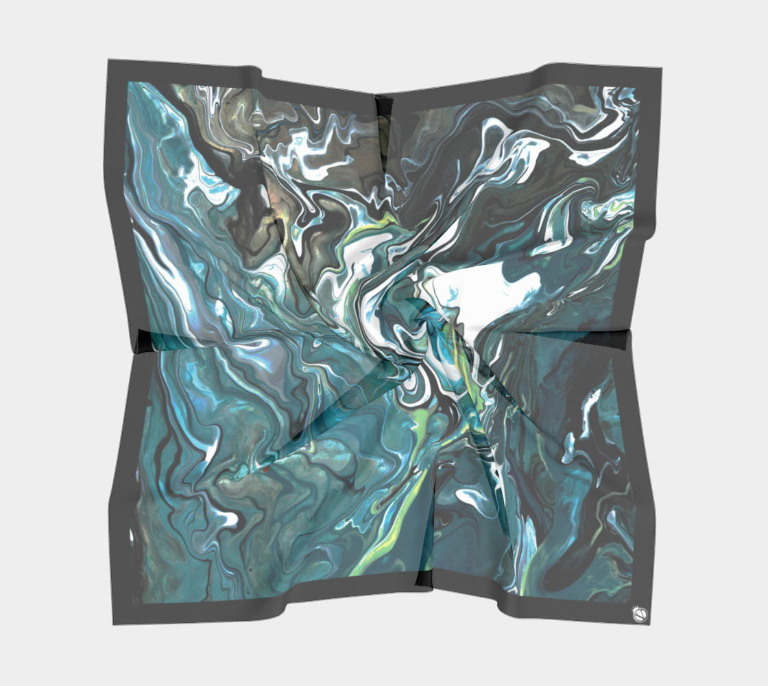 Silk Habotai Scarf - Northern Currents