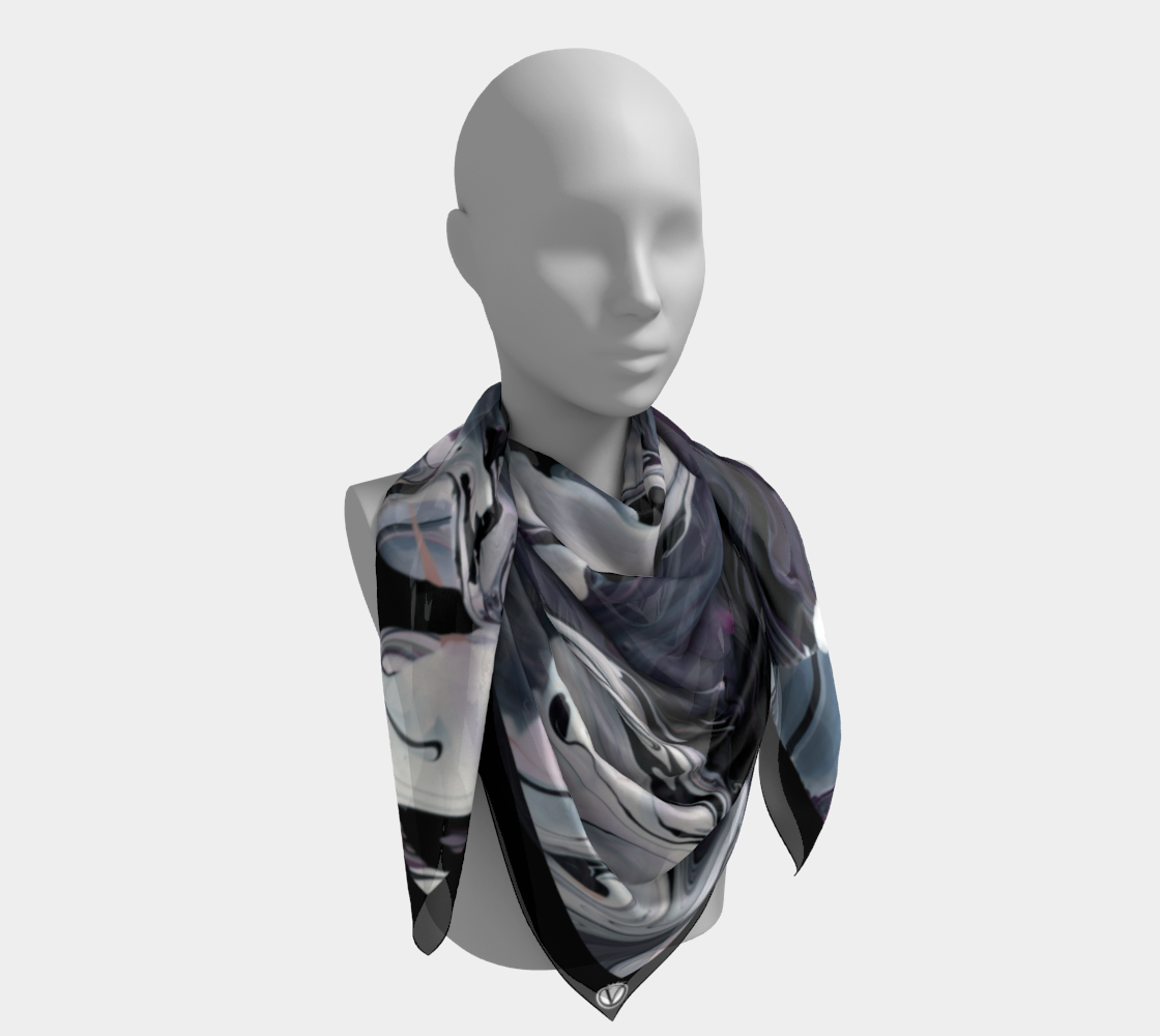 Silk Habotai Scarf - Blue