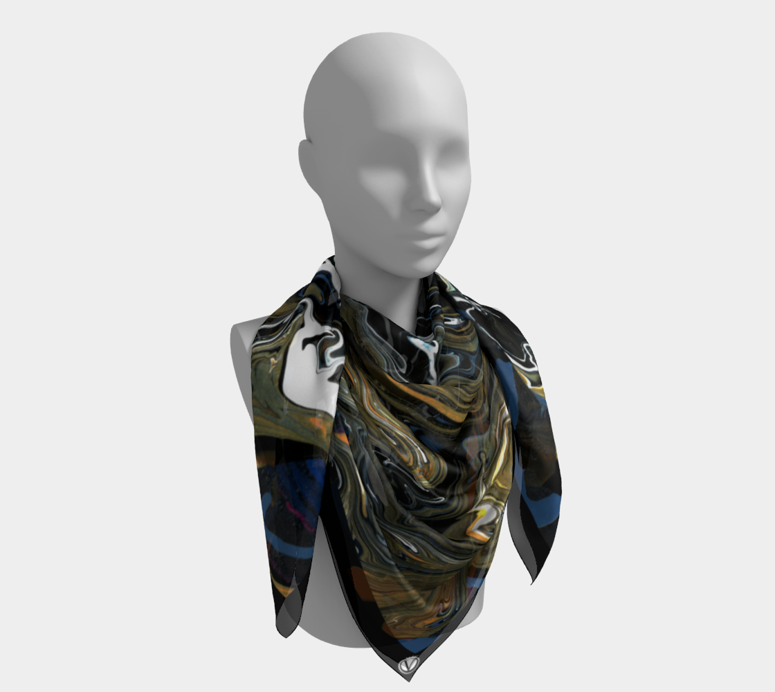 Silk Habotai Scarf - Blue Alkaline