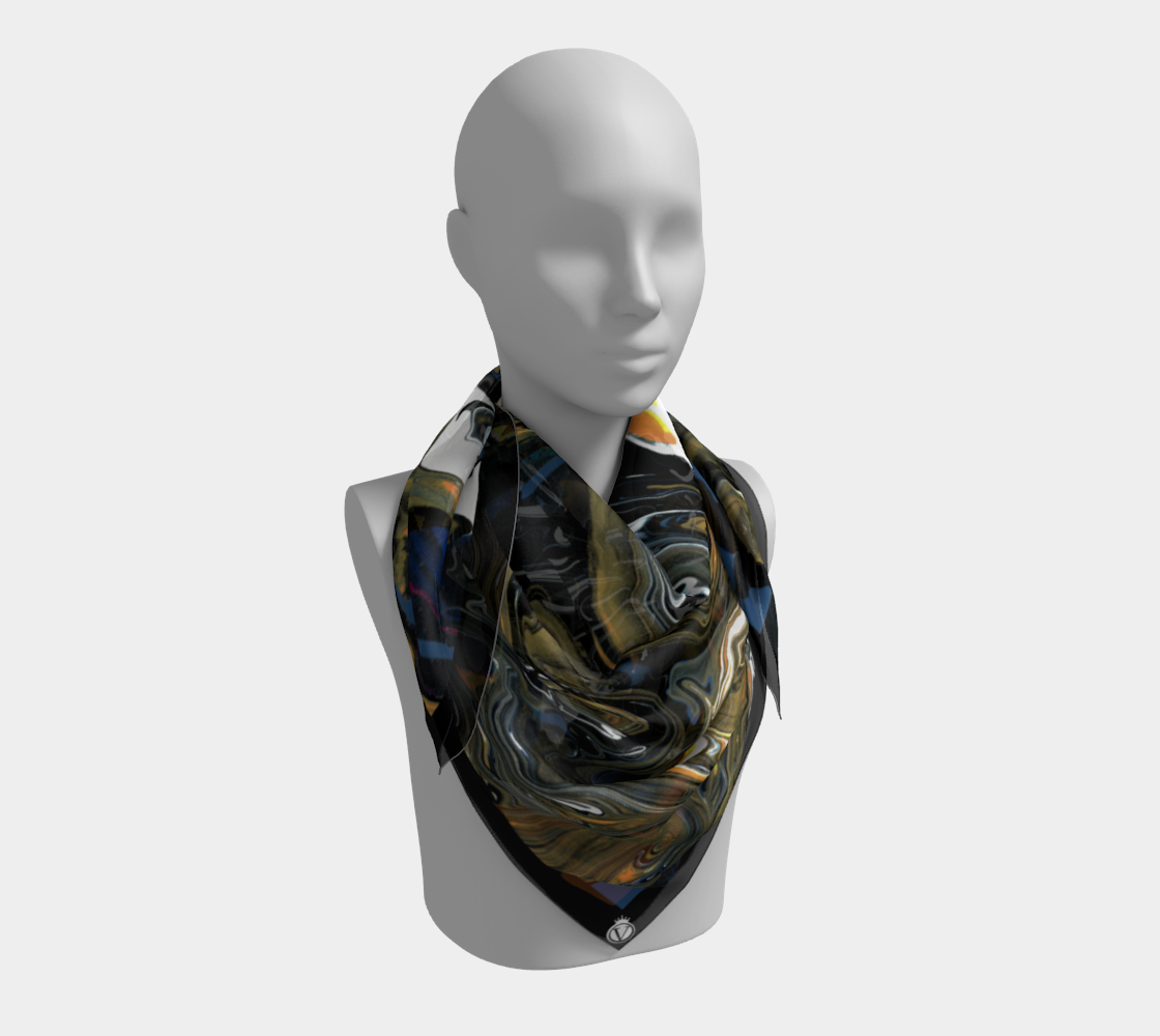 Silk Habotai Scarf - Blue Alkaline