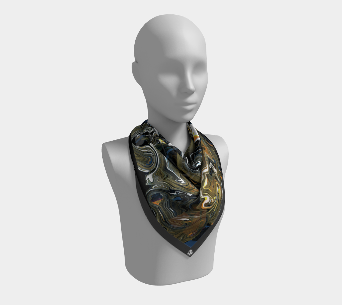 Silk Habotai Scarf - Blue Alkaline